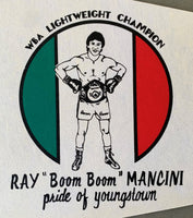 MANCINI, RAY "BOOM BOOM"-ERNESTO ESPANA SOUVENIR PENNANT (1982)