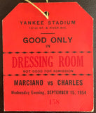 MARCIANO, ROCKY-ARCHIE MOORE DRESSING ROOM PASS (1955)