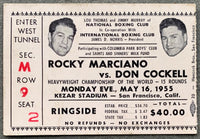 MARCIANO, ROCKY-DON COCKELL ON SITE STUBLESS TICKET (1955-PSA/DNA EX 5)