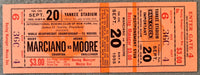 MARCIANO, ROCKY-ARCHIE MOORE ON SITE FULL TICKET(1955-MARCIANO'S LAST FIGHT-PSA/DNA VG 3)