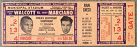 MARCIANO, ROCKY-JERSEY JOE WALCOTT I ON SITE FULL TICKET (1952-MARCIANO WINS TITLE-PSA/DNA)
