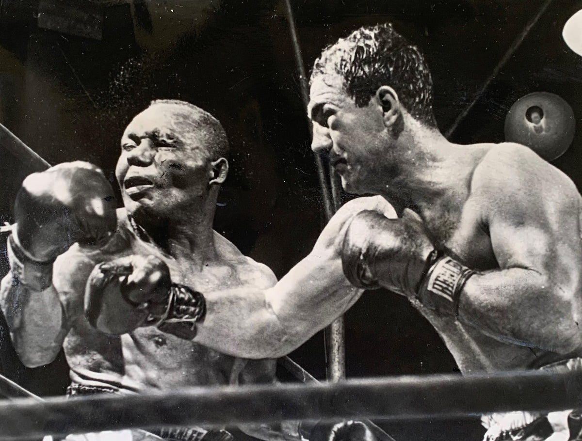 MARCIANO, ROCKYJERSEY JOE WALCOTT I ORIGINAL WIRE PHOTO (1952FAMOUS