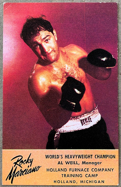 MARCIANO, ROCKY ADVERTISING CARD (1950'S)