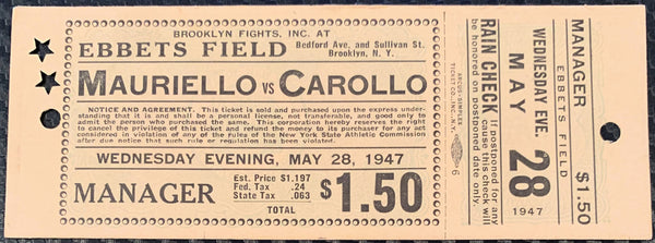 MAURIELLO, TAMI-JIMMY CAROLLO FULL TICKET (1947)