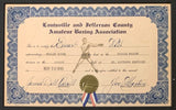 MARTIN, JOE SIGNED AMATEUR BOXING CERTIFICATE (CASSIUS CLAY FIRST TRAINER)