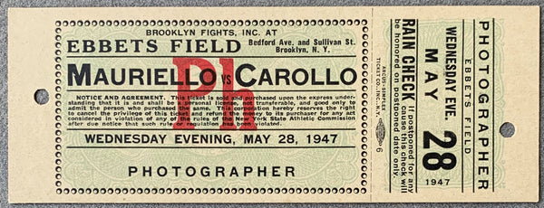 MAURIELLO, TAMI-JIMMY CAROLLO FULL TICKET (1947)