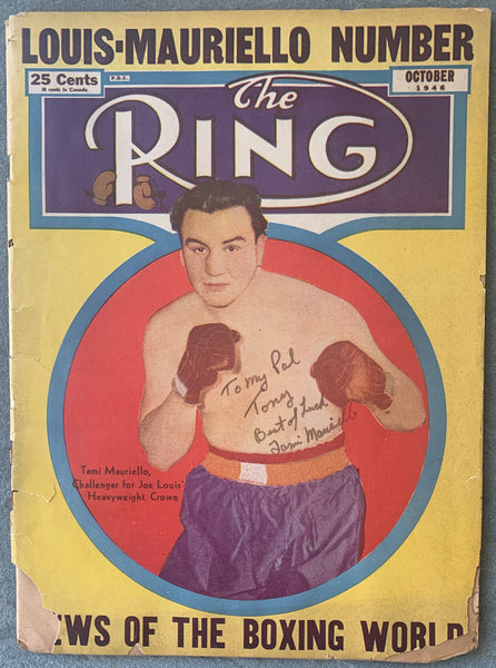 MAURIELLO, TAMI SIGNED RING MAGAZINE (OCTOBER 1946)