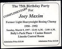 MAXIM, JOEY SIGNED 75TH BIRTHDAY TICKET (1997)