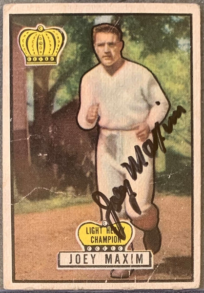 MAXIM, JOEY SIGNED 1951 TOPPS RINGSIDE CARD