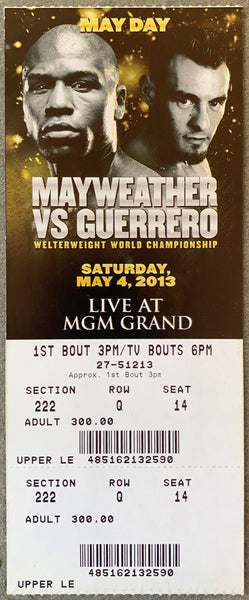 MAYWEATHER, JR., FLOYD-ROBERT GUERRERO FULL TICKET (2013)