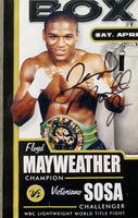 MAYWEATHER, JR., FLOYD-VICTORIANO SOSA & MIGUEL COTTO-JOEL PEREZ SIGNED ON SITE POSTER (2003-SIGNED BY MAYWEATHER, JR. & COTTO)