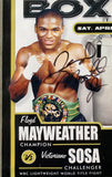 MAYWEATHER, JR., FLOYD-VICTORIANO SOSA & MIGUEL COTTO-JOEL PEREZ SIGNED ON SITE POSTER (2003-SIGNED BY MAYWEATHER, JR. & COTTO)