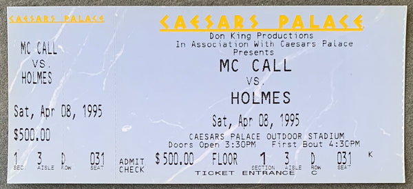 HOLMES, LARRY-OLIVER MCCALL ON SITE FULL TICKET (1995)