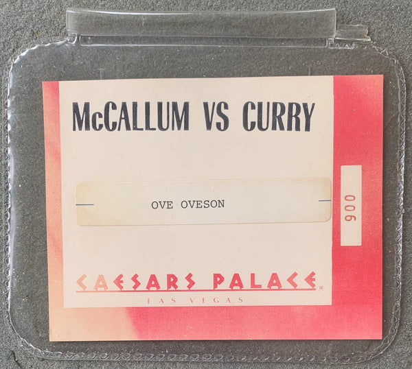 MCCALLUM, MIKE-DONALD CURRY OFFICIAL CREDENTIAL (1987)