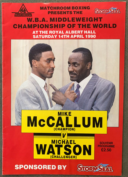 LEWIS, LENNOX-MICHAEL SIMUWELU & MIKE MCCALLUM-MICHAEL WATSON OFFICIAL PROGRAM (1990)