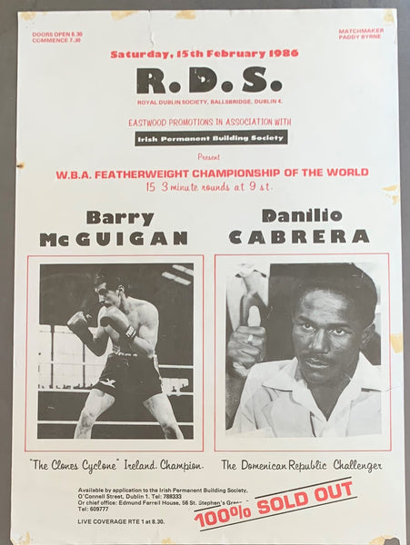 MCGUIGAN, BARRY-DANILIO CABRERA ON SITE POSTER (1986)