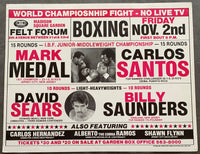 MEDAL, MARK-CARLOS SANTOS ON SITE POSTER (1984-SANTOS WINS TITLE)