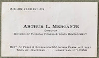 MERCANTE, ARTHUR BUSINESS CARD