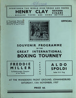 MILLER, FREDDIE-ALDO SPOLDI OFFICIAL PROGRAM (1937)