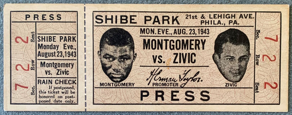 MONTGOMERY, BOB-FRITZIE ZIVIC ON SITE FULL TICKET (1943)