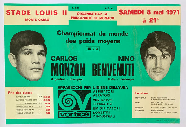 MONZON, CARLOS-NINO BENVENUTI II ON SITE POSTER (1971)