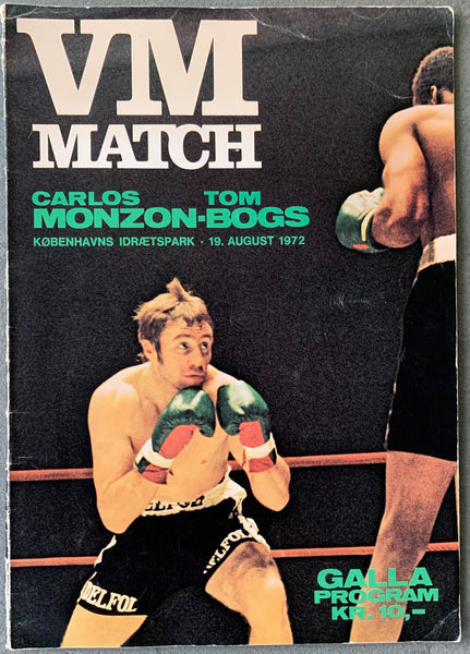 MONZON, CARLOS-TOM BOGS SIGNED OFFICIAL PROGRAM (1972-SIGNED BY BOGS)