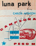 MONZON, CARLOS-TONY MUNDINE SIGNED FULL TICKET (1974-SIGNED BY MONZON-PSA/DNA)