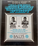 MOORE, DAVEY-AYUB KALULE SIGNED ON SITE POSTER (1982-SIGNED BY ALEXIS ARGUELLO)