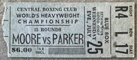 MOORE, ARCHIE-JAMES J. PARKER ON SITE STUBLESS TICKET (1956)