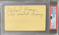 MOORER, MICHAEL SIGNED INDEX CARD (PSA/DNA AUTHENTICATED)