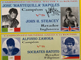 NAPOLES, JOSE-JOHN STRACEY & ALFONSO ZAMORA-SOCRATES BATOTO SIGNED ON SITE POSTER (1975-SIGNED BY STRACEY)