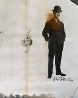 BRITT, JIMMY-BATTLING NELSON ORIGINAL LARGE FORMAT PHOTOGRAPH (1905-WHITE LIGHTWEIGHT TITLE)