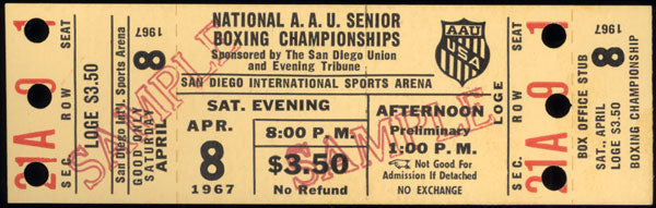 NORTON, KEN NATIONAL AAU BOXING CHAMPIONSHIP FULL TICKET (1967)