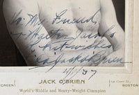 O'BRIEN, PHILADELPHIA JACK SIGNED BOUDOIR CABINET CARD PSA/DNA AUTHENTICATED)