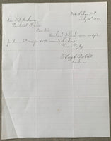 O'NEIL, HUGH HAND WRITTEN & SIGNED LETTER (1881)