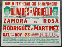 ARGUELLO, ALEXIS-RUBEN OLIVARES SIGNED ON SITE POSTER (1974-SIGNED BY BOTH)