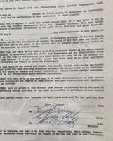 ORTIZ, CARLOS SIGNED FIGHT CONTRACT (1966-SIGNED BY ORTIZ MANAGER & DON ELBAUM)