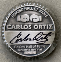 ORTIZ, CARLOS SIGNED BOXING HALL OF FAME PAPERWEIGHT