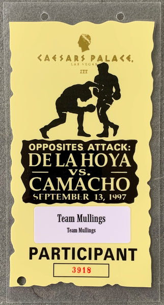 DE LA HOYA, OSCAR-HECTOR "MACHO" CAMACHO PARTICIPANT CREDENTIAL (1997)