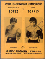 PALOMINO, CARLOS-EVERALDO AZEVEDO & MICHAEL SPINKS-RAY ELSON & JOHN TATE-EDDIE LOPEZ & DANNY "LITTLE RED" LOPEZ-JOSE TORRES  SIGNED OFFICIAL PROGRAM (1977)