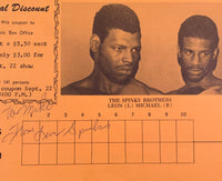 PALOMINO, CARLOS-EVERALDO AZEVEDO & MICHAEL SPINKS-RAY ELSON & JOHN TATE-EDDIE LOPEZ & DANNY "LITTLE RED" LOPEZ-JOSE TORRES  SIGNED OFFICIAL PROGRAM (1977)