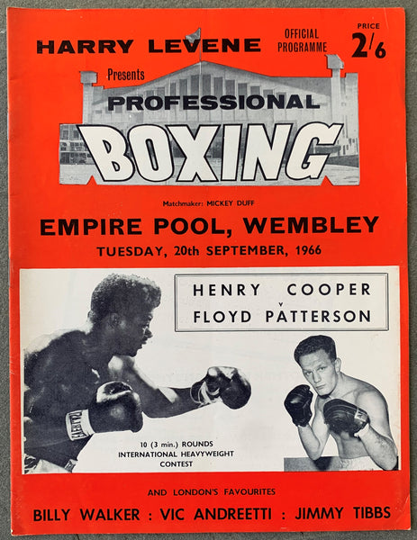 PATTERSON, FLOYD-HENRY COOPER OFFICIAL PROGRAM (1966)