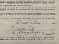 PEP, WILLIE SIGNED FIGHT CONTRACT (1965-WILLIE LITTLE FIGHT)