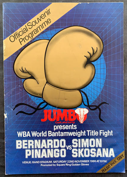 PINANGO, BERNARDO-SIMON SKOSANA OFFICIAL PROGRAM (1986)