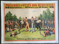 PRIMROSE & WEST BIG MINSTRELS STONE LITHOGRAPHIC POSTER (BY STROBRIDGE-1894)