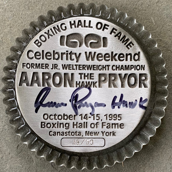 PRYOR, AARON SIGNED BOXING HALL OF FAME PAPERWEIGHT