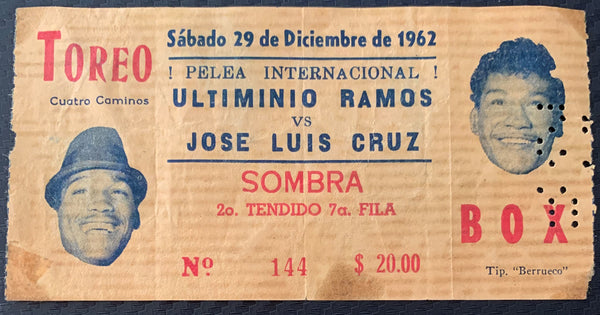 RAMOS, SUGAR-JOSE LUIS CRUZ STUBLESS TICKET (1962)
