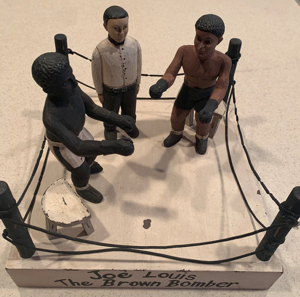 LOUIS, JOE "THE BROWN BOMBER" RING ART TOY (CIRCA 1930'S)