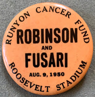 ROBINSON, SUGAR RAY-CHARLIE FUSARI SOUVENIR PIN (1950)