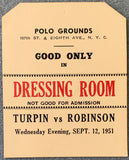 ROBINSON, SUGAR RAY-RANDY TURPIN II DRESSING ROOM PASS (1951)